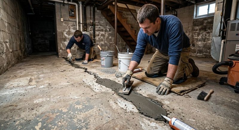 Cracked Basement Floor Repair in Lexington, SC